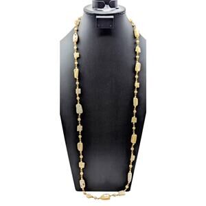Vintage Mother of Pearl Beaded Chain 38" Necklace